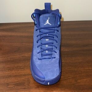 Air Jordan 12 Retro Blue Suede Youth 5.5Y (Women's 7) New